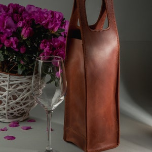 Sac fourre-tout à vin en cuir, cadeaux d'entreprise en vrac avec logo, caddie à vin en cuir, support à vin fait main avec logo personnalisé, sac à vin, cadeaux de retraite