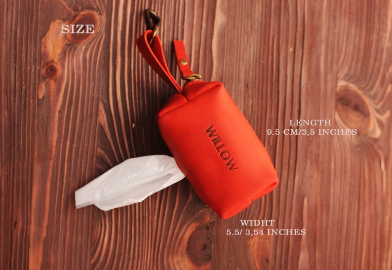 Personalized Leather Dog Poop Bag Holder Dog Waste Leather Etsy