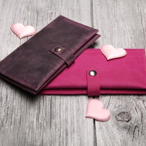 Cartera de piel personalizada para mujer, Cartera minimalista, Regalo de 3er aniversario para ella, Regalos personalizados para mamá, Regalos de Navidad