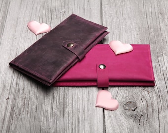Cartera de piel personalizada para mujer, Cartera minimalista, Regalo de 3er aniversario para ella, Regalos personalizados para mamá, Regalos de Navidad