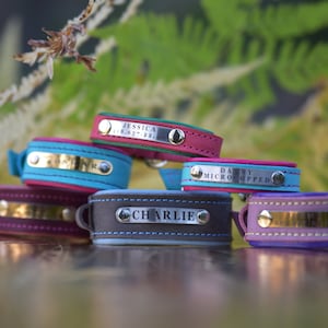 Collar de cuero personalizado para perro, collar grabado, collar personalizado con placa de identificación, collar de cuero para perro, regalos para mascotas
