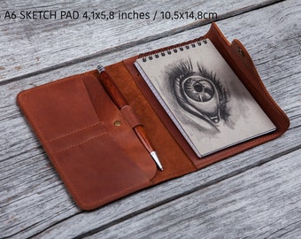 Fathers day gifts, Leather sketchbook refillable, artist gifts for women, notebook personalized, Graduation gift