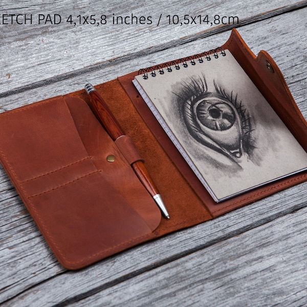 Fathers day gifts, Leather sketchbook refillable, artist gifts for women, notebook personalized, Graduation gift