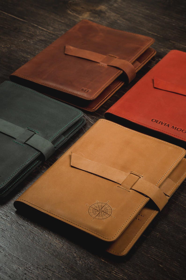 Personalized leather journal cover, Composition notebook cover, Moleskine leather cover, Graduation gifts 2026, Class 2026 image 2