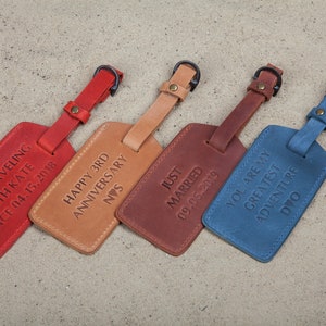 Unique luggage tags personalized, Travel tags, Leather personalized  lugguage tags, Gift for traveling, Wedding favors for guests