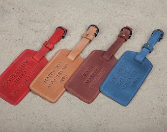 Unique luggage tags personalized, Travel tags, Leather personalized  lugguage tags, Gift for traveling, Wedding favors for guests