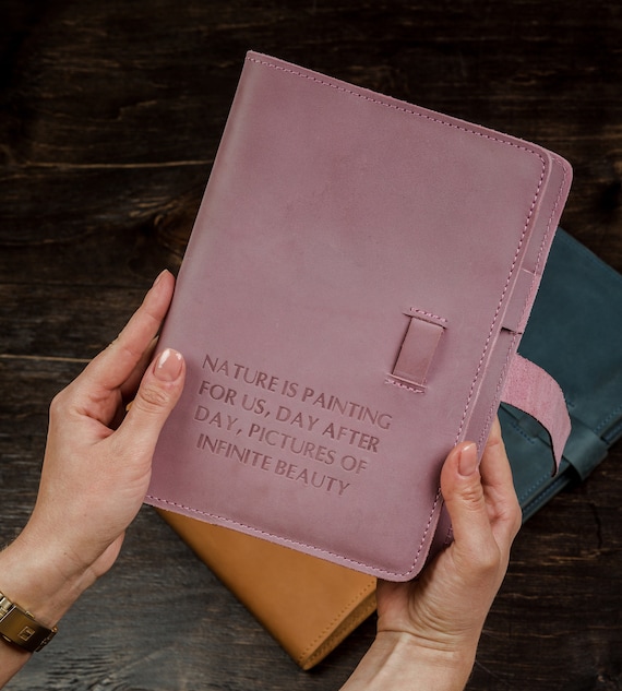 Personalized leather journal cover, Composition notebook cover, Moleskine leather cover