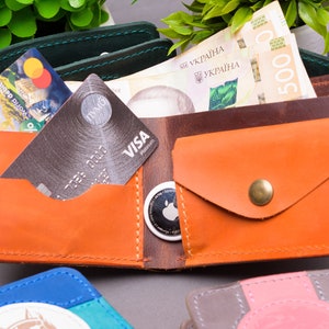 Cartera de cuero, Cartera con funda para Airtag, Cartera para Apple Tag, Regalos para hombre, Regalo para él 2025, Carteras para mujer, Regalos personalizados, Tendencias actuales