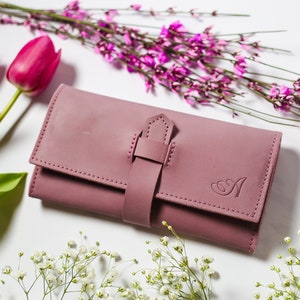 Moederdagcadeaus, leren portemonnee dames, unieke portemonnee vrouwen gepersonaliseerd, minimalistische portemonnee, leren clutch portemonnee, portemonnee voor vrouw