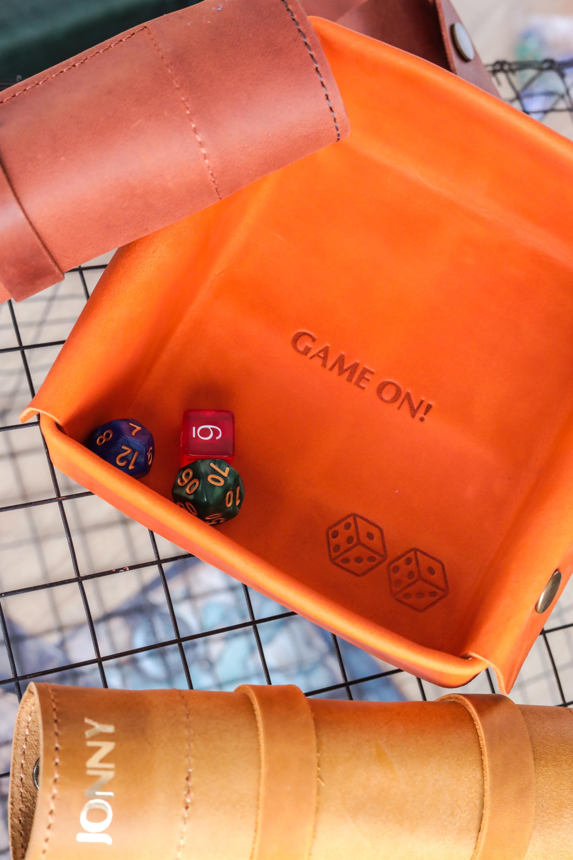 Vassoio porta dadi in pelle con borsa: contenitore pieghevole per giochi da tavolo, regalo di Halloween - Italia