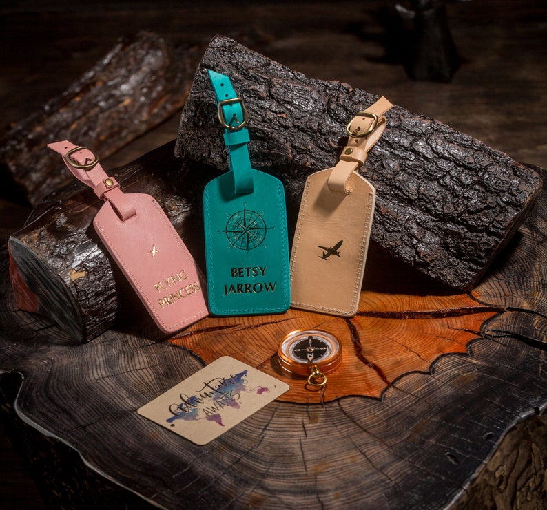 Custom Luggage Tag Leather Bag Tag Personalized Luggage Tag Etsy