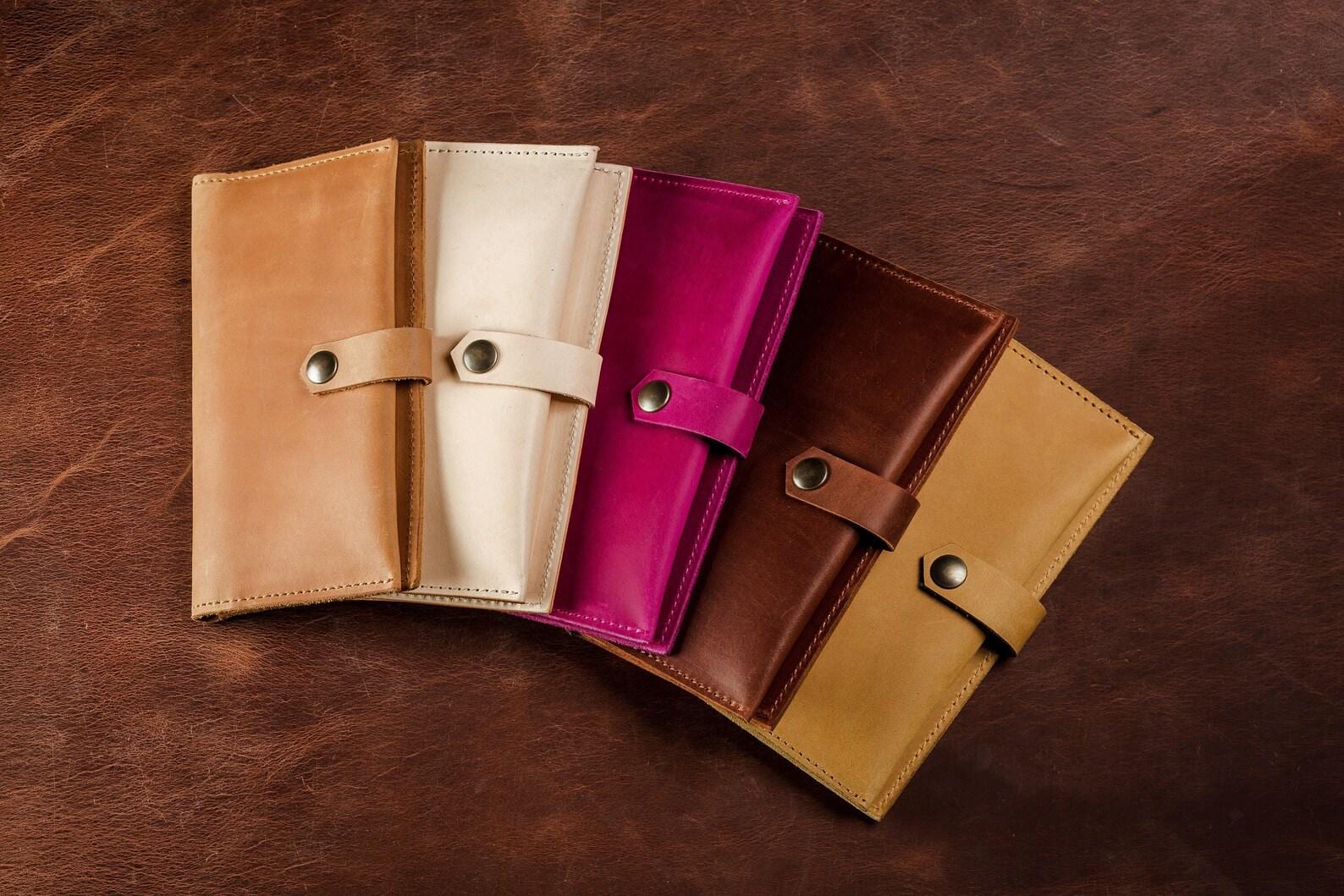 Portafoglio da donna ultra sottile in pelle, sottile portafoglio da donna, con chiusura magnetica