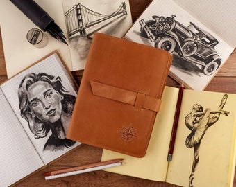 Notebook cover Moleskine cover, a5 travelers notebook cover, Personalized genuine leather journal refillable, Christmas gift 2026 for him