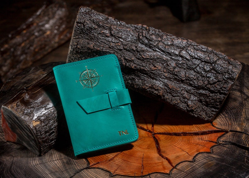 Passport Wallet Monogrammed Leather Travel Wallet Travel Etsy