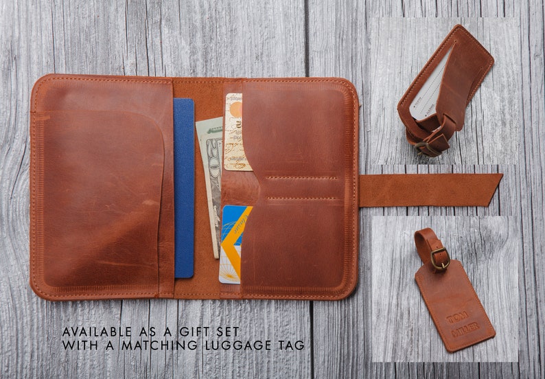 Passport Wallet Monogrammed Leather Travel Wallet Travel Etsy