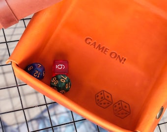 Dnd Dice Tray Leather Custom Rolling Tray Personalized desk caddy Anniversary gifts Dnd gift for him, Class of 2026, Graduation gifts