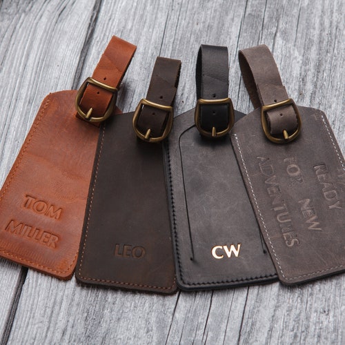 Leather Luggage Tags Personalized Wedding Favors Etsy