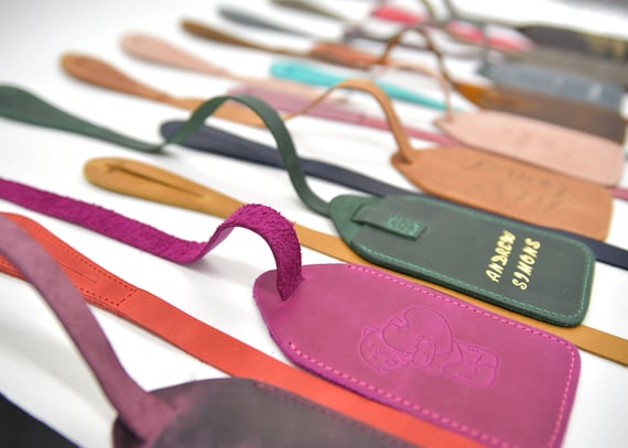Personalized Leather Custom Luggage Tag Leather Travel - Etsy