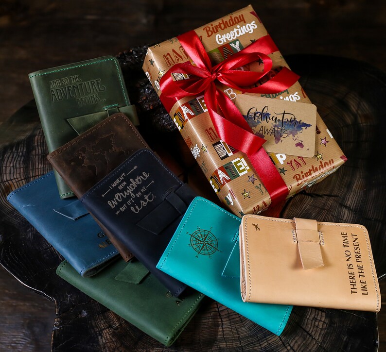 Passport Wallet Monogrammed Leather Travel Wallet Travel Etsy