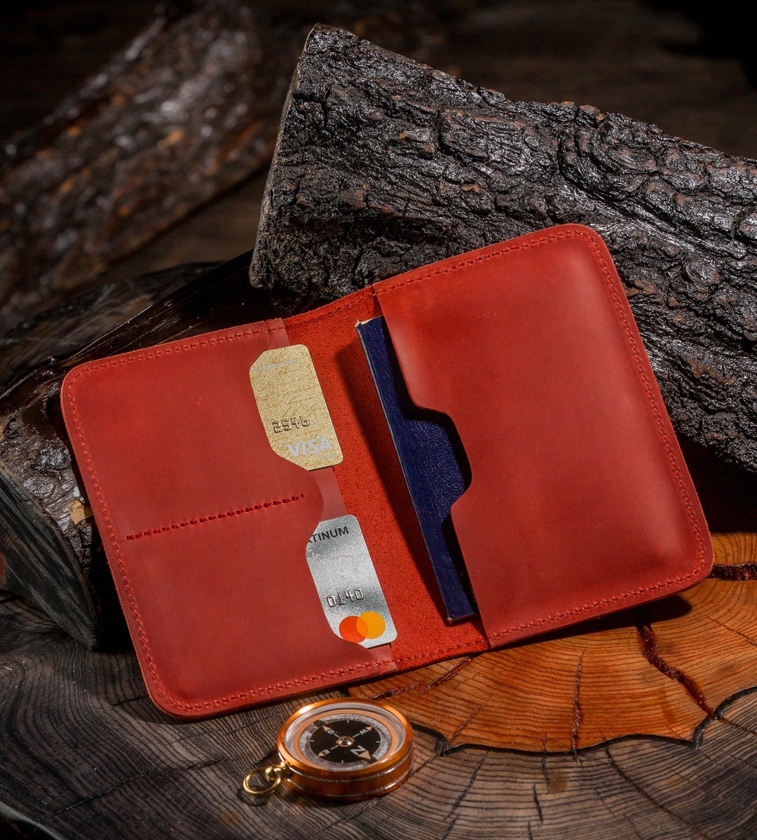 Passport Wallet, Leather Travel Wallet Personalized, Travel Gift Set