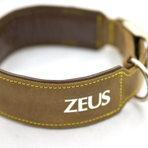 Hondenhalsband Gepersonaliseerde leren hondenhalsband Halsband voor grote honden Hondenhalsband op maat met handvat Halsbanden en riemen voor honden Trending Hulphond afbeelding 5