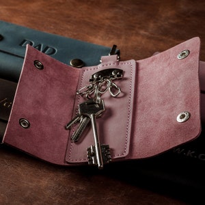 Regalo de graduación 2025, Estuche de cuero personalizado para llaves, Cartera de cuero para llaves, Organizador de llaves con monograma, Llavero personalizado, Regalos de boda al por mayor
