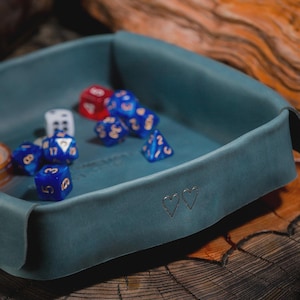 Dice Tray, Personalized Leather Tray Dnd Dice Tray, Custom Rolling tray, Christmas gift, Personalized gifts for him image 5