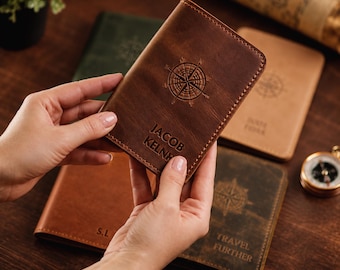 Family Passport Holder: Leather Travel Wallet and Luggage Tag Set