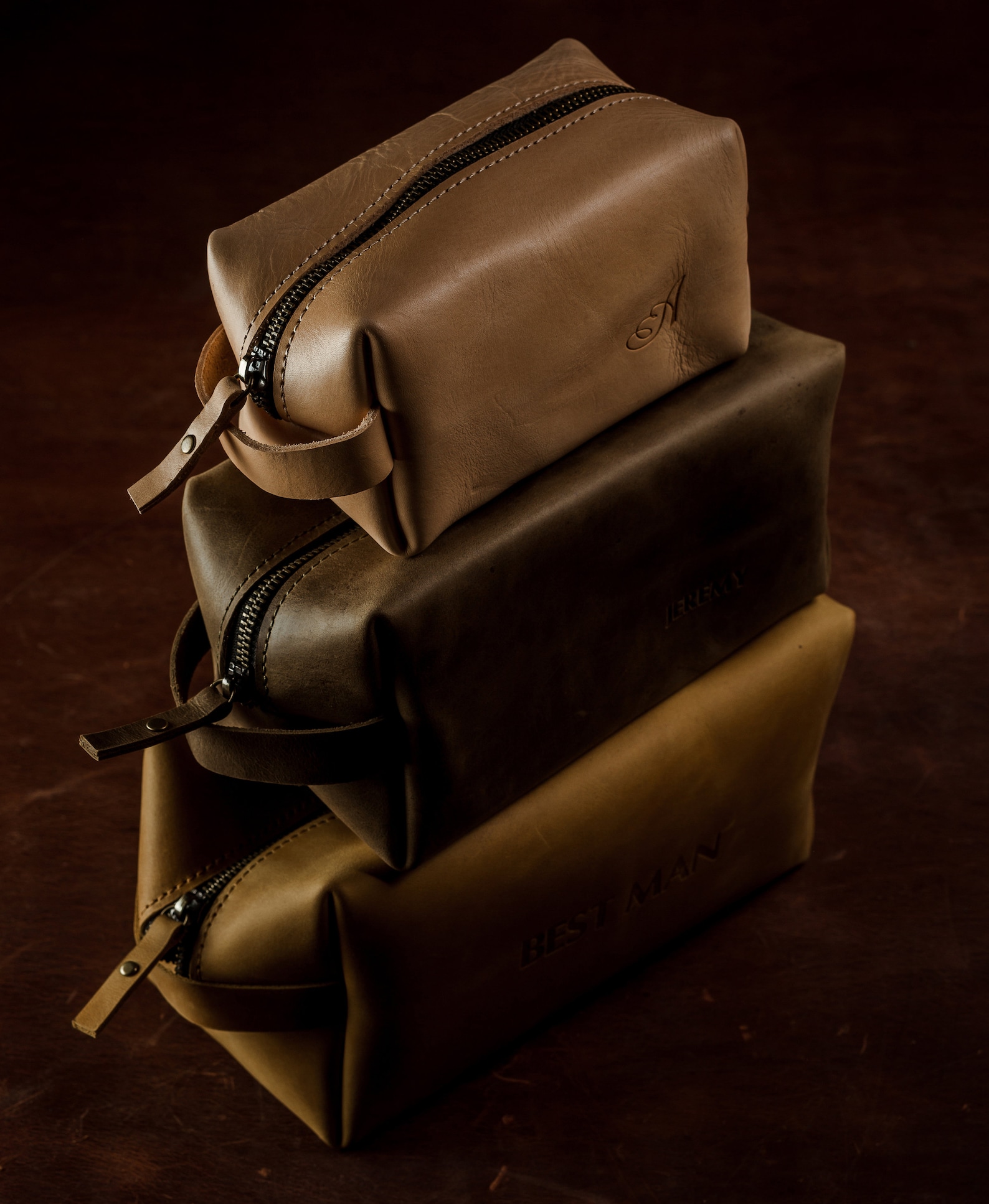 Personalized Leather Mens Toiletry Bag Monogram Dopp Kit for - Etsy