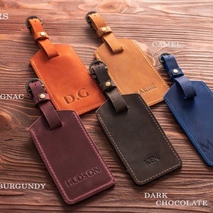 Fathers day gifts, Personalized leather luggage tag, Personalized travel gifts, Wedding favors, Custom Luggage tags wedding, Groomsmen gift image 4