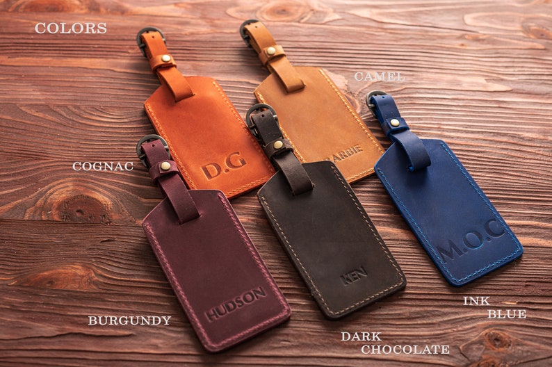 Personalized leather luggage tag, Personalized travel gifts,Wedding favors,Custom luggage tags personalized,Groomsmen gift,Fathers day gifts image 3