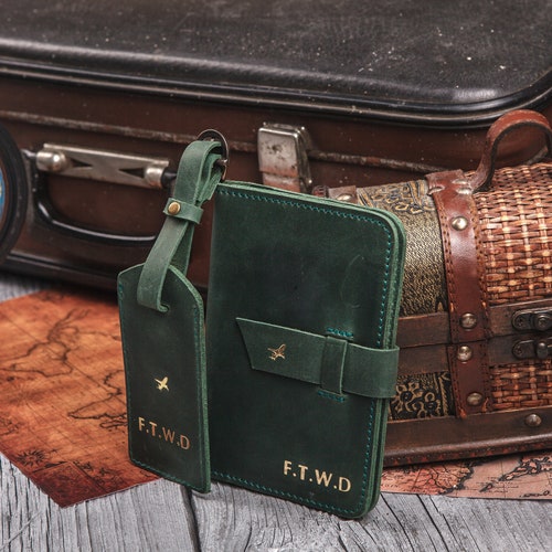 Personalised Vintage Leather Travel Document & Passport Holder Etsy UK
