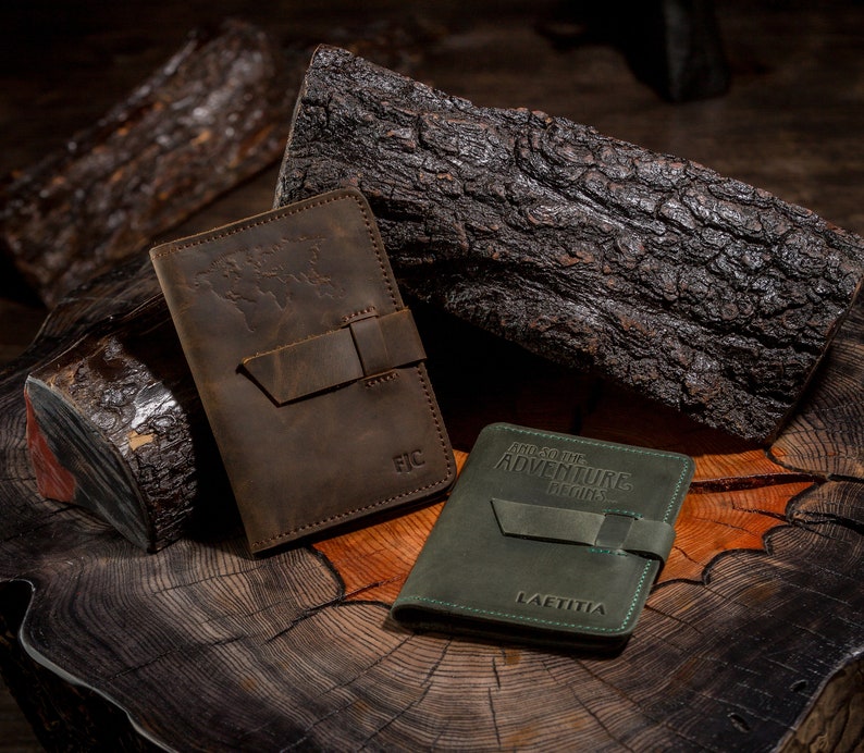 Passport Wallet Monogrammed Leather Travel Wallet Travel Etsy