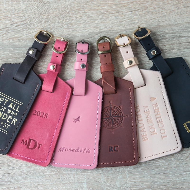 Leather Luggage Tags Personalized - Etsy