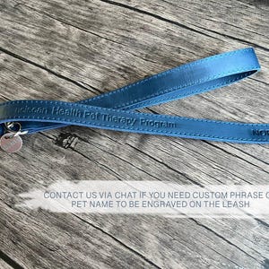 Hondenriem gepersonaliseerd, lederen riem voor hulphond, leibanden en accessoires met ID-tags voor kleine en grote honden, hondenuitlater op maat afbeelding 9