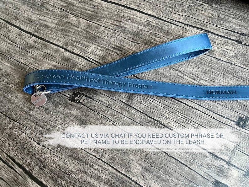 Hondenriem gepersonaliseerd, lederen riem voor hulphond, leibanden en accessoires met ID-tags voor kleine en grote honden, hondenuitlater op maat afbeelding 9