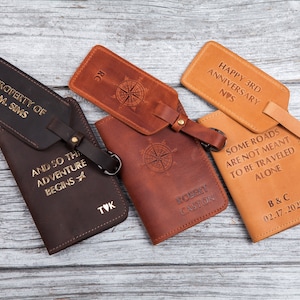 Porte-passeport en cuir personnalisé, cadeau 3e anniversaire pour homme, cadeaux d'anniversaire pour lui, cadeaux de Noël, accessoires de voyage, cadeaux de voyage