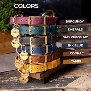 Dog collar, Dog collars, Personalized leather dog collars, Engraved Dog Collar, Custom Dog Collars with Name Plate, Dog collar girl