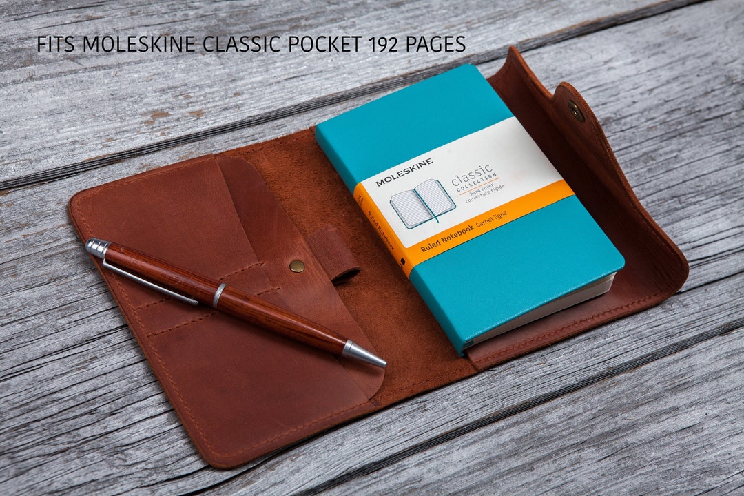 Moleskine Leather Cover, Pocket Notebook Cover, A6 Planner Cover ...