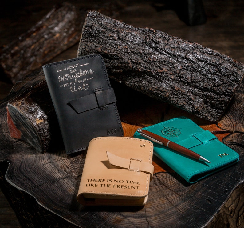 Passport Wallet Monogrammed Leather Travel Wallet Travel Etsy