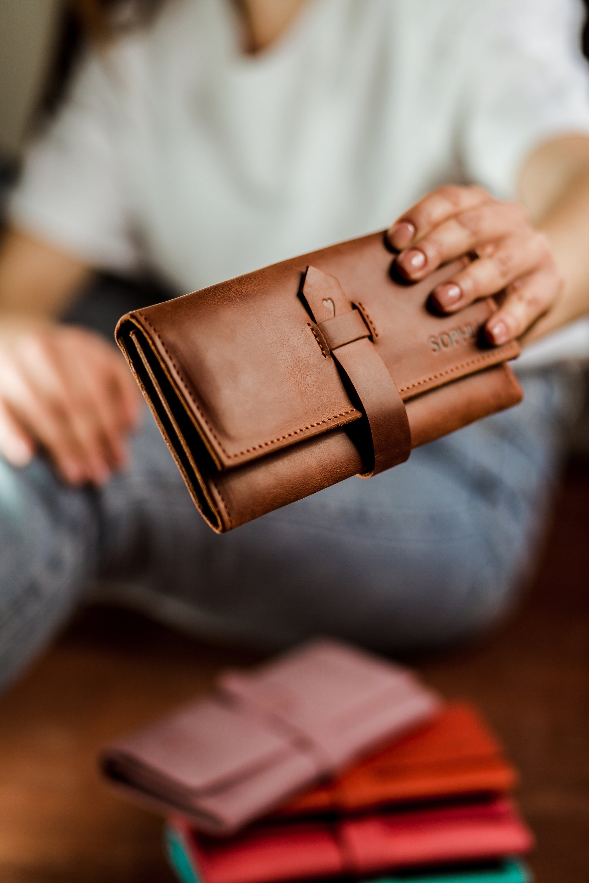 Leather clutch Wallets for women Leather wallet Minimalist Etsy