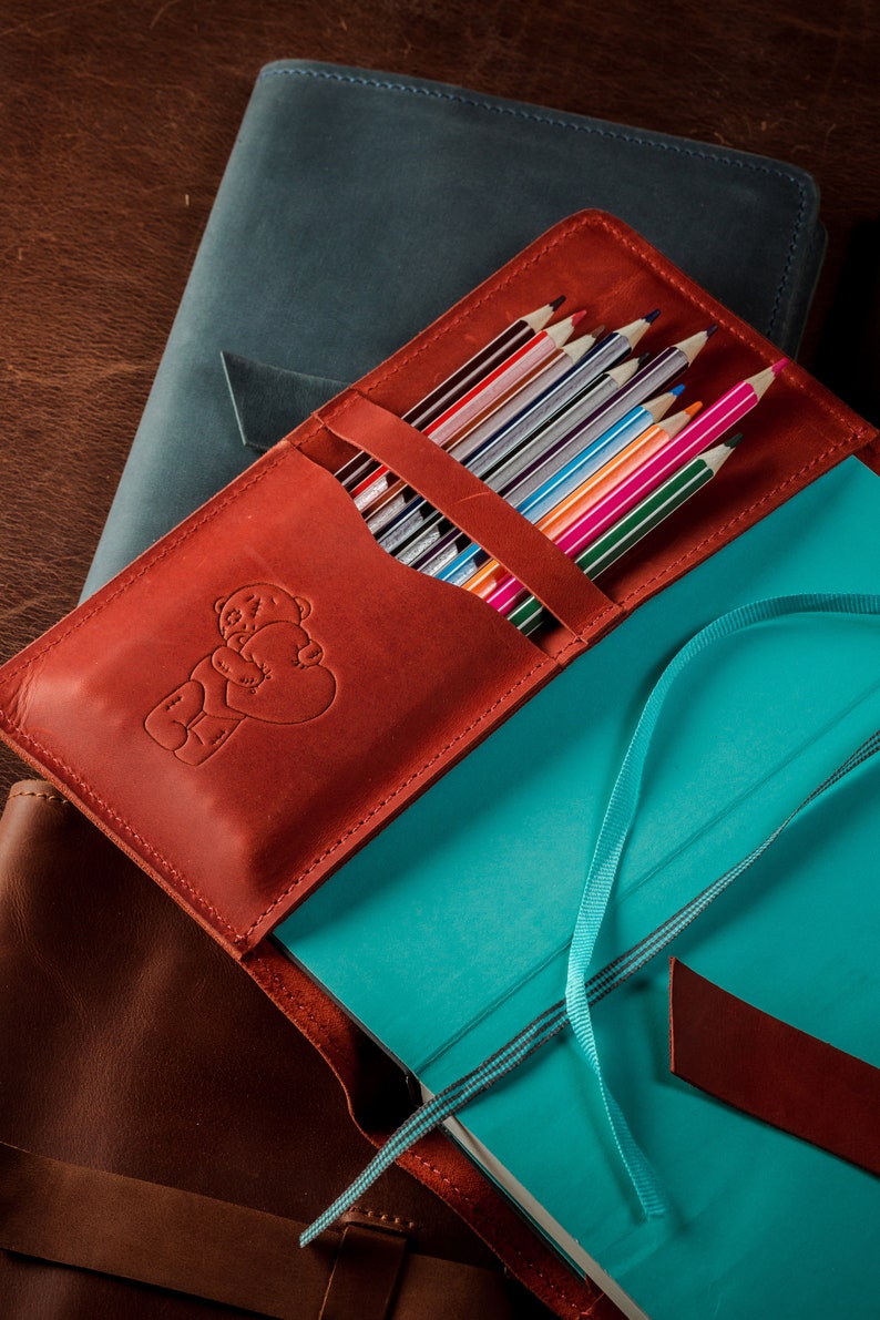 Personalized Leather Journal Cover Composition Notebook Etsy