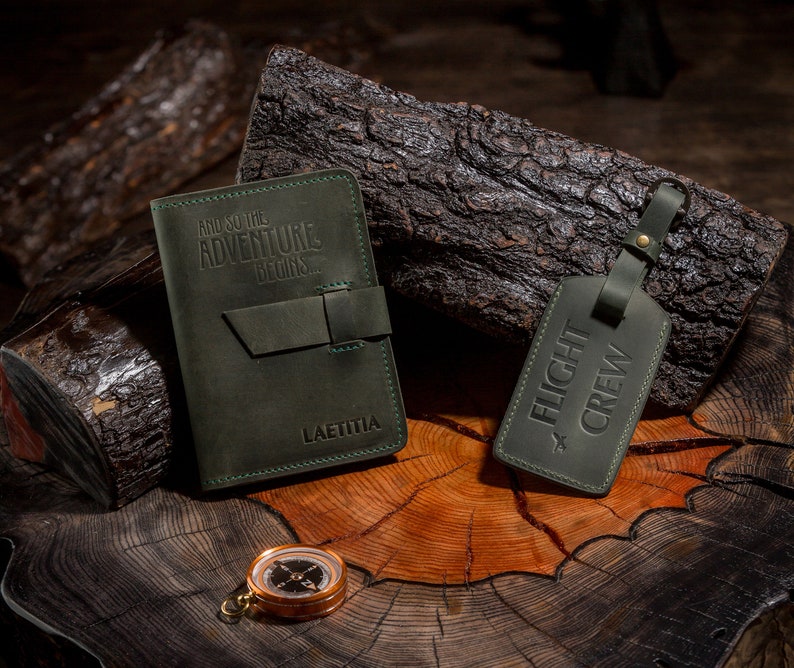 Passport Wallet Monogrammed Leather Travel Wallet Travel Etsy