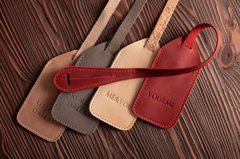 Personalized Leather Custom Luggage Tag Leather Travel Etsy