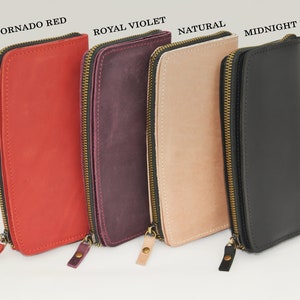 Personalized minimalist leather wallet for women, Slim simple leather wallets, Personalized gifts for mum