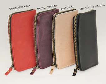 Personalized minimalist leather wallet for women, Slim simple leather wallets, Personalized gifts for mum