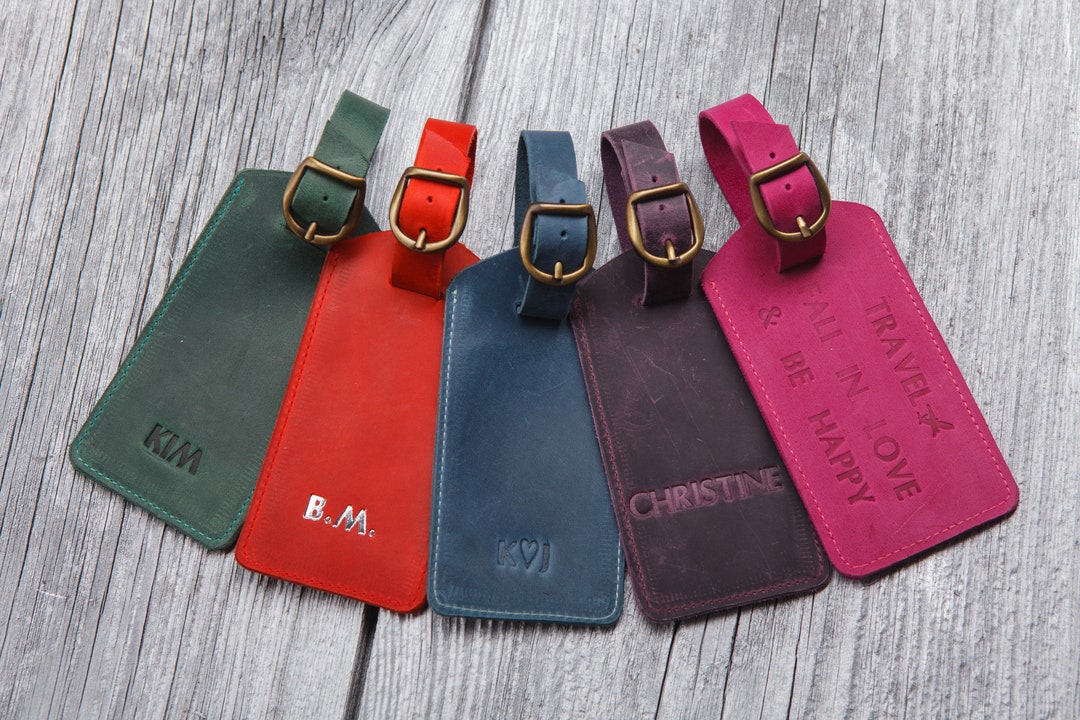 Leather Luggage Tags Personalized Wedding Favors Etsy