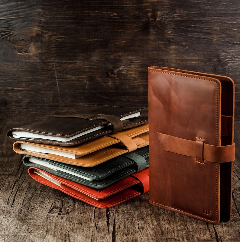 Personalized Leather A5 Notebook Cover, Refillable Journal Cover for Men and Women, Custom Sketchbook Folio, Graduation gifts, Class of 2026 image 7