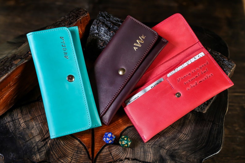 Minimalist wallet women Leather envelope wallet Etsy