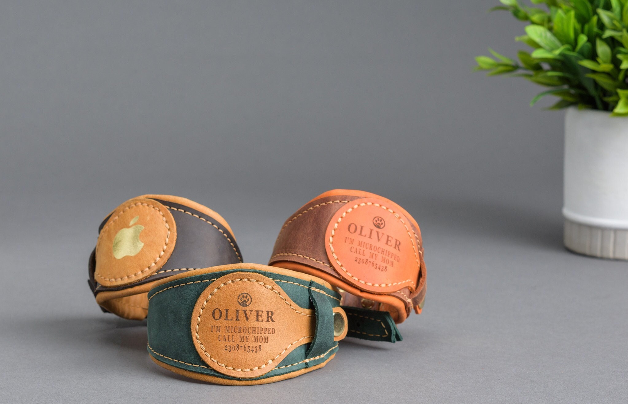 Dog collar leather, Airtag collar,Dog collar leather,Custom dog collar, Dog collars, Leather dog collars, Name plate collars